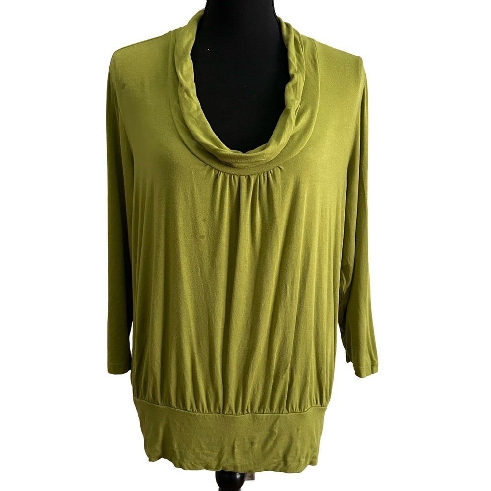 Chico’s Olive Green Cowl Neck Top